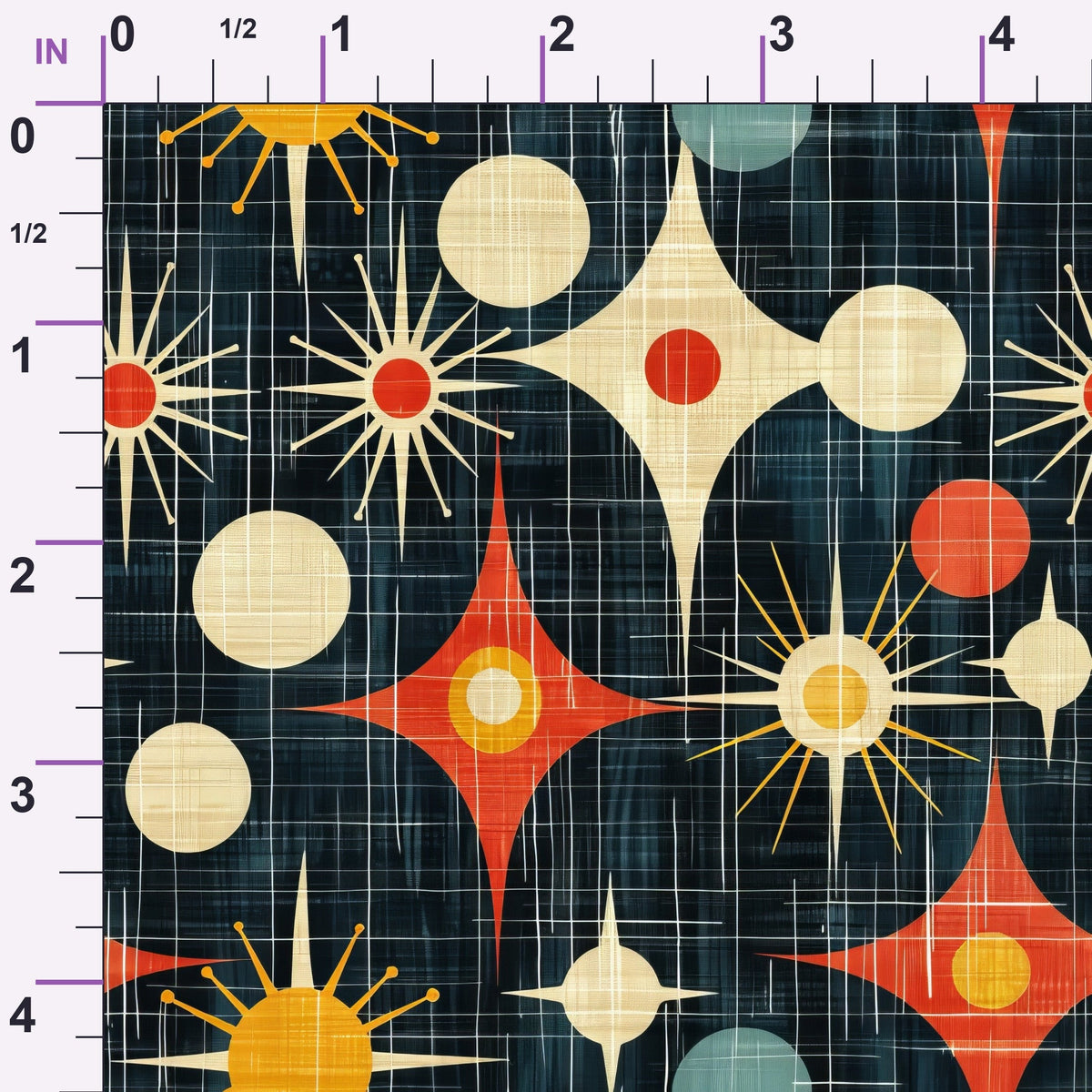 Midcentury Cosmos Pattern 5 Minky Fabric