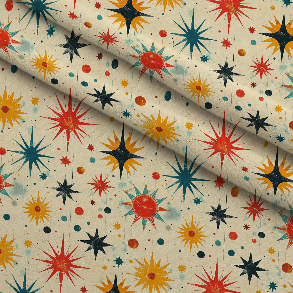 Midcentury Cosmos Pattern 6 Minky Fabric