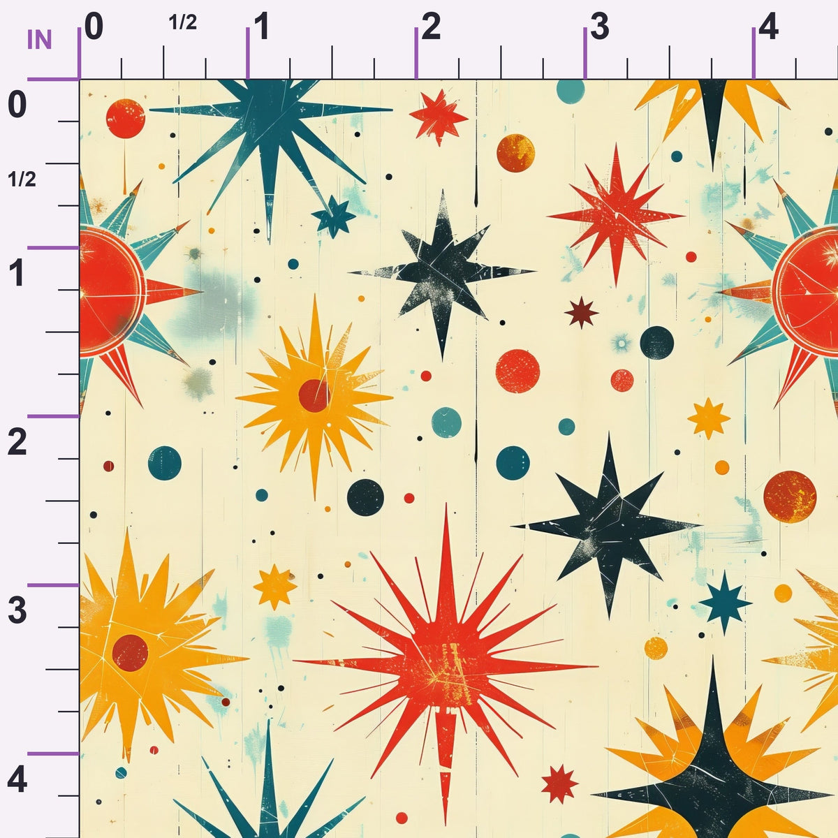 Midcentury Cosmos Pattern 6 Minky Fabric