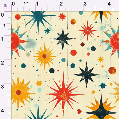 Midcentury Cosmos Pattern 6 Minky Fabric