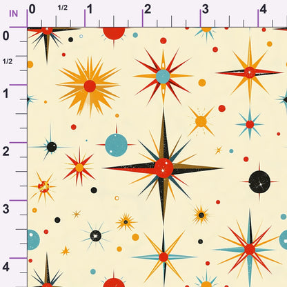 Midcentury Cosmos Pattern 8 Minky Fabric