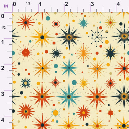 Midcentury Cosmos Pattern 9 Minky Fabric