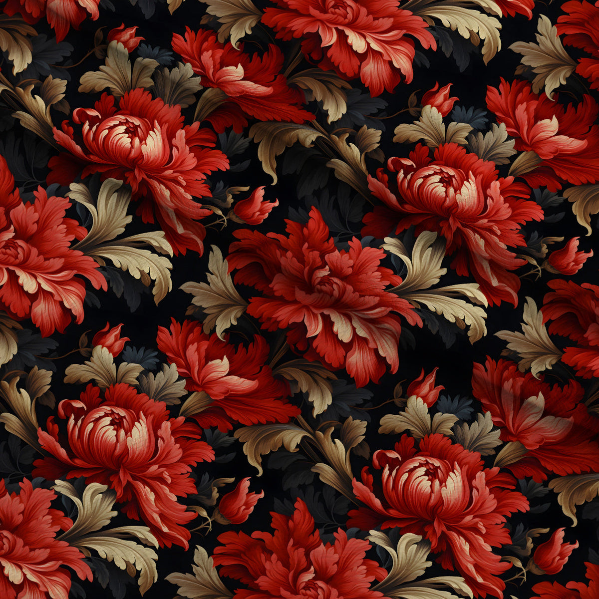 Midnight Bloom Pattern 3 Minky Fabric