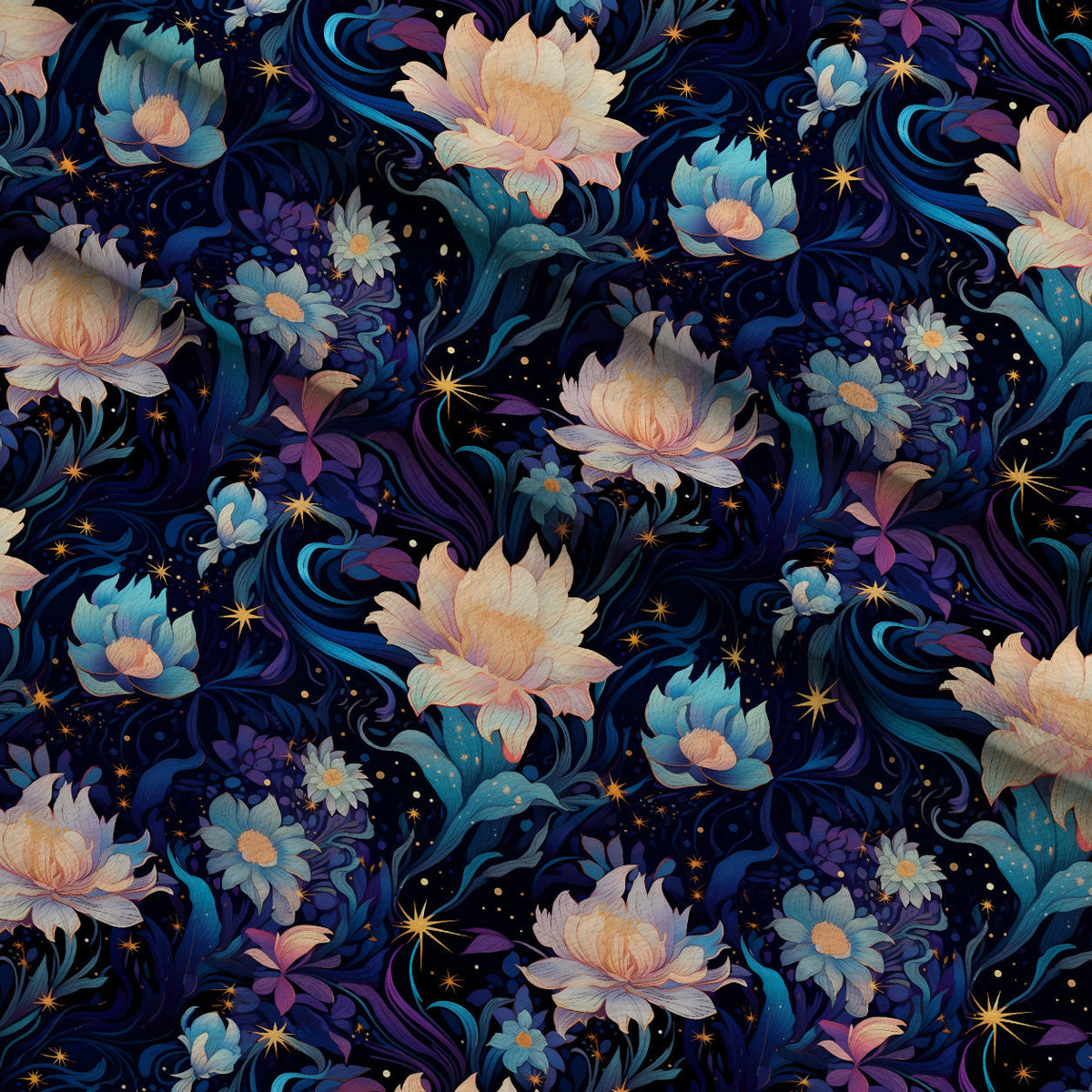 Midnight Blooms Pattern 1 Minky Fabric