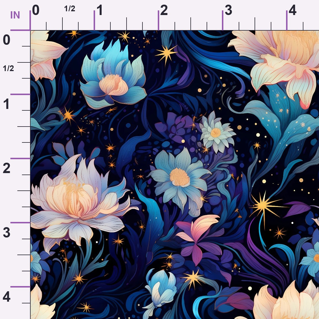 Midnight Blooms Pattern 1 Minky Fabric
