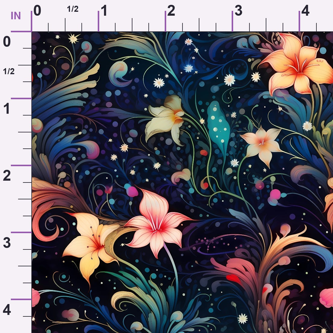 Midnight Blooms Pattern 2 Minky Fabric