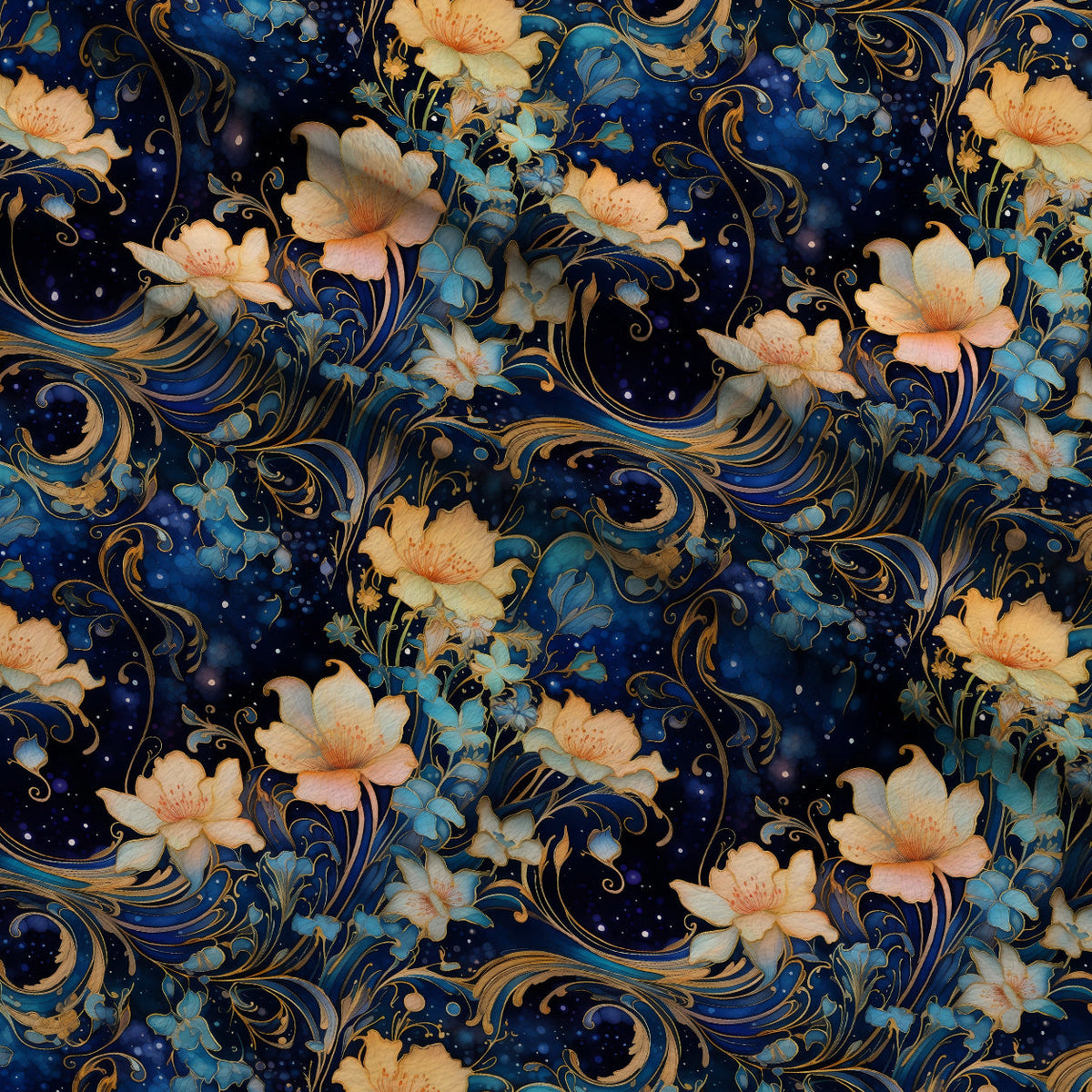 Midnight Blooms Pattern 3 Minky Fabric