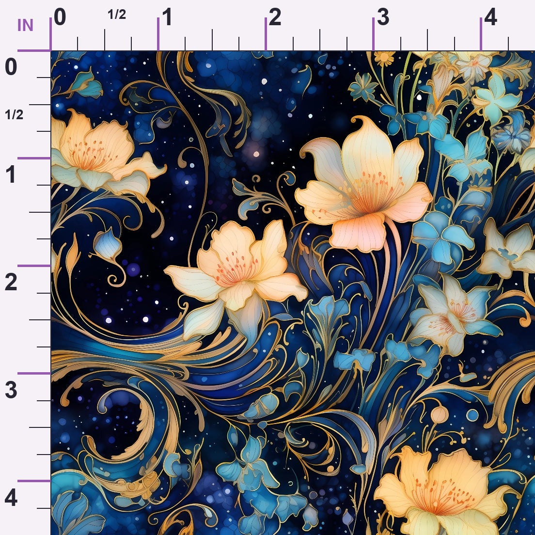 Midnight Blooms Pattern 3 Minky Fabric