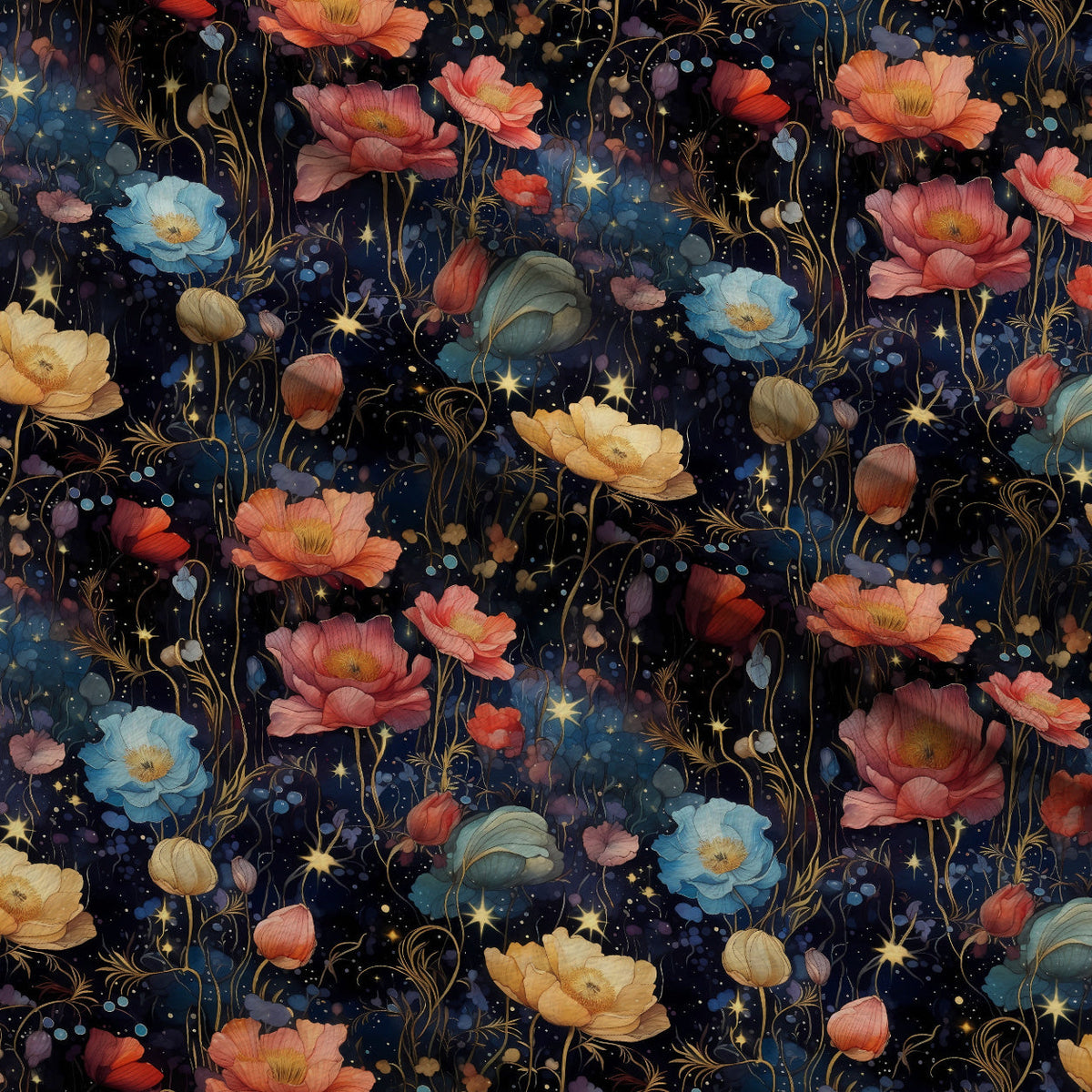 Midnight Blooms Pattern 4 Minky Fabric