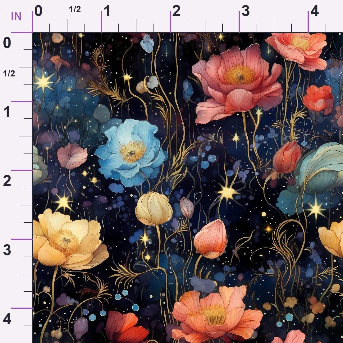 Midnight Blooms Pattern 4 Minky Fabric