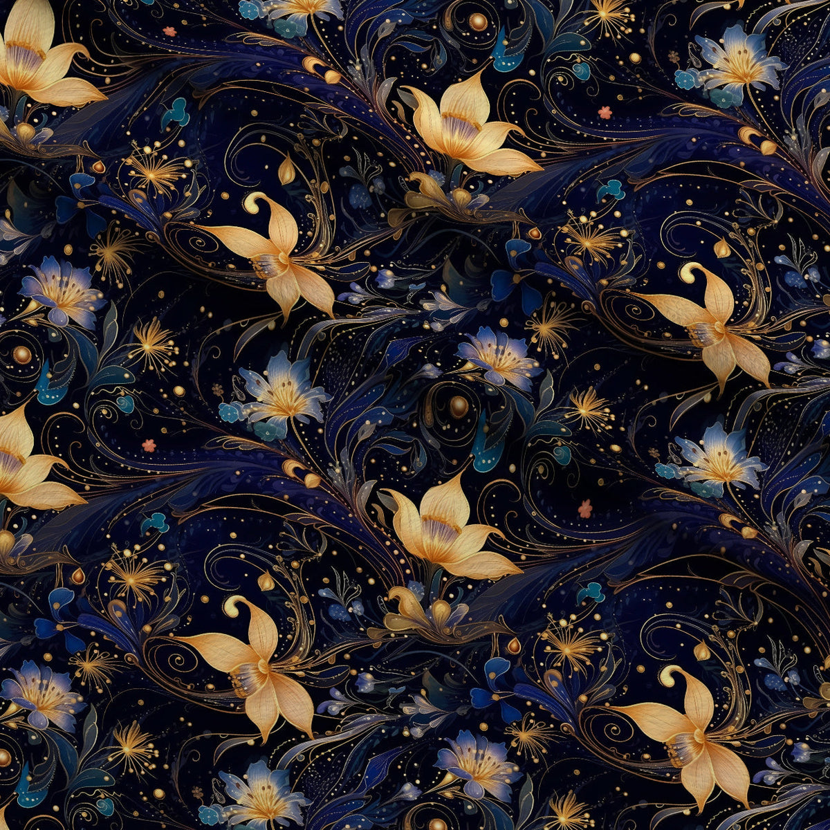 Midnight Blooms Pattern 5 Minky Fabric