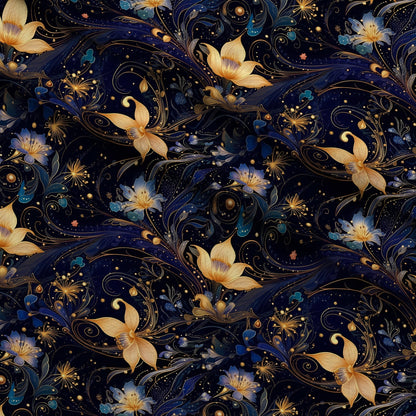 Midnight Blooms Pattern 5 Minky Fabric
