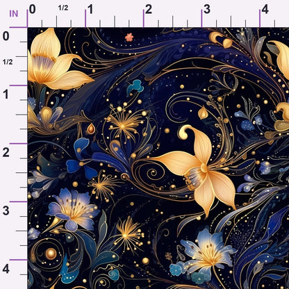 Midnight Blooms Pattern 5 Minky Fabric