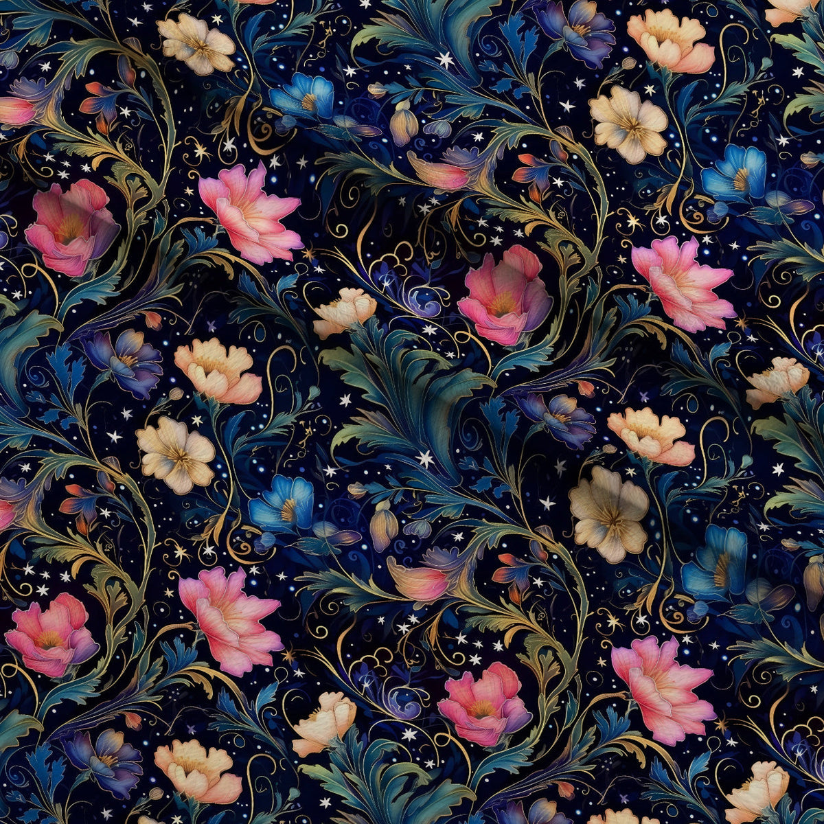 Midnight Blooms Pattern 7 Minky Fabric