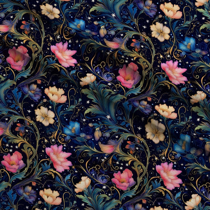 Midnight Blooms Pattern 7 Minky Fabric