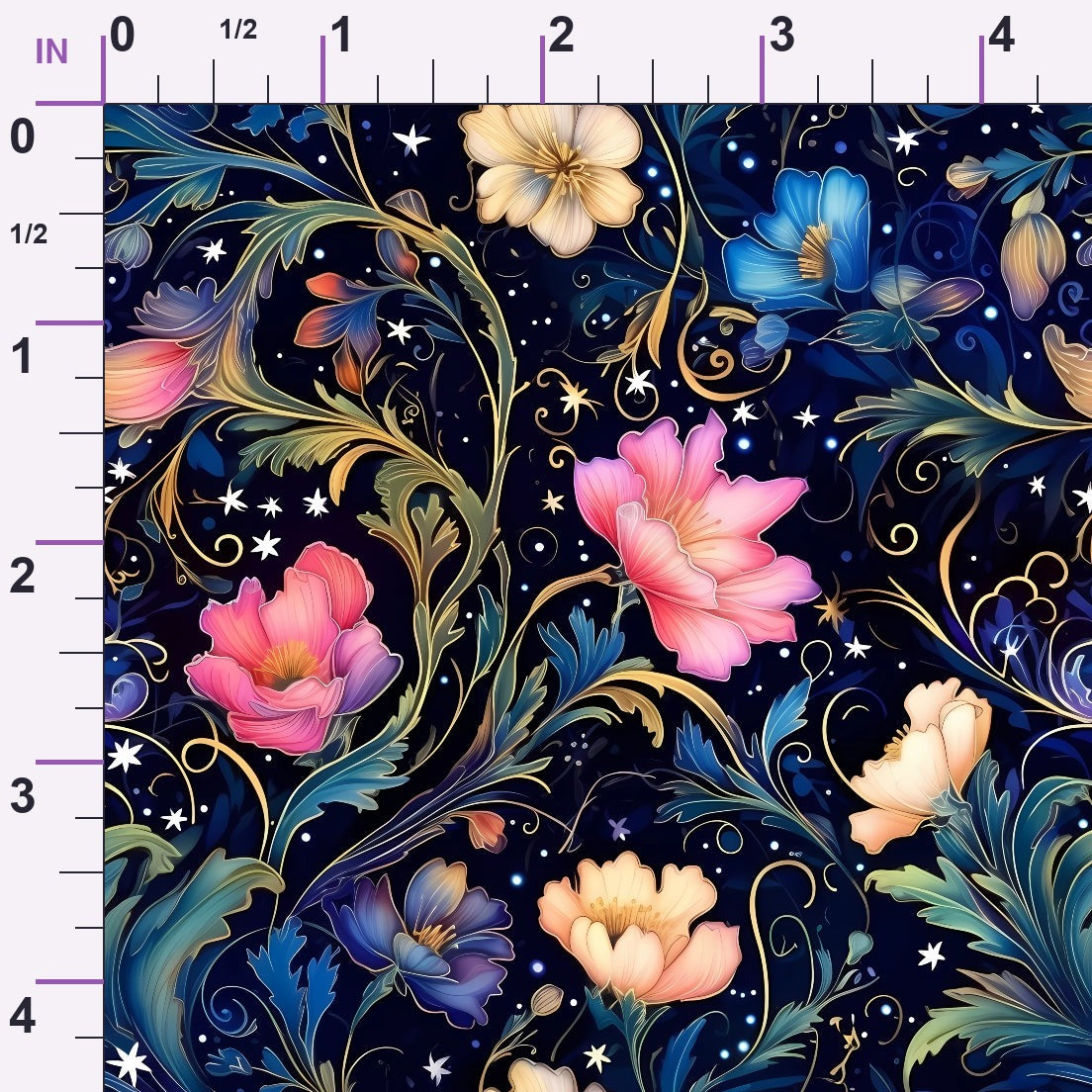 Midnight Blooms Pattern 7 Minky Fabric