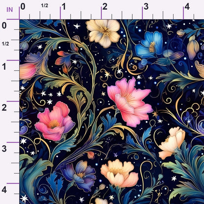 Midnight Blooms Pattern 7 Minky Fabric