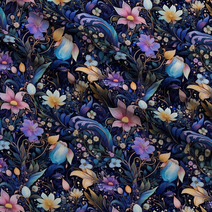 Midnight Blooms Pattern 8 Minky Fabric