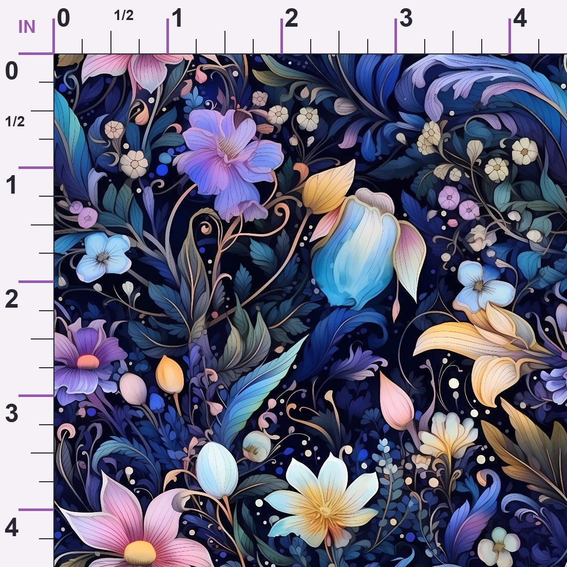 Midnight Blooms Pattern 8 Minky Fabric