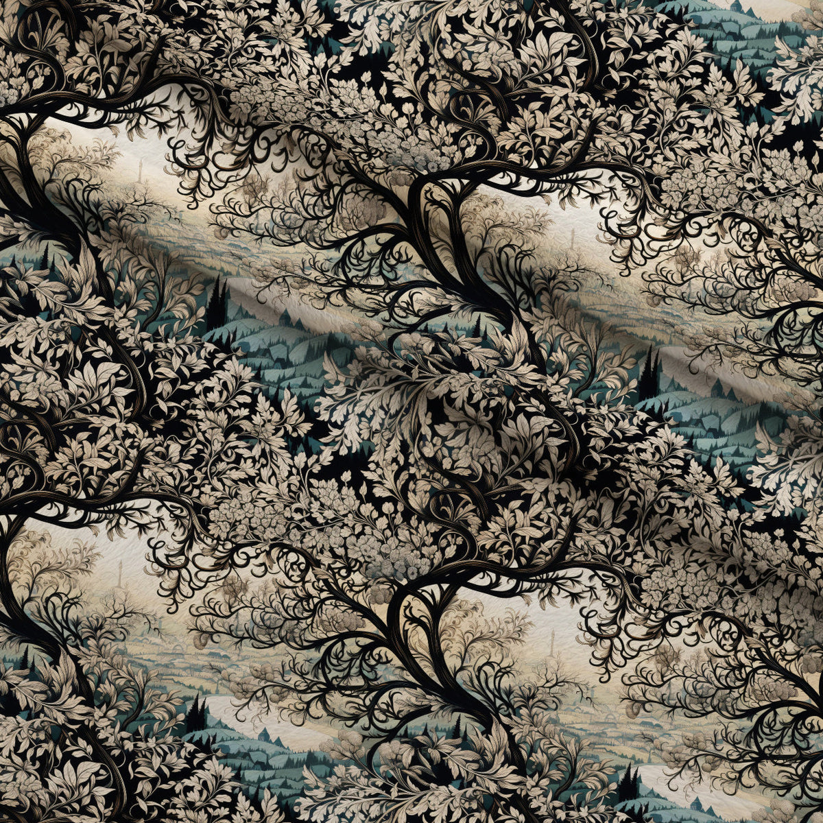 Midnight Bramble Pattern 1 Minky Fabric