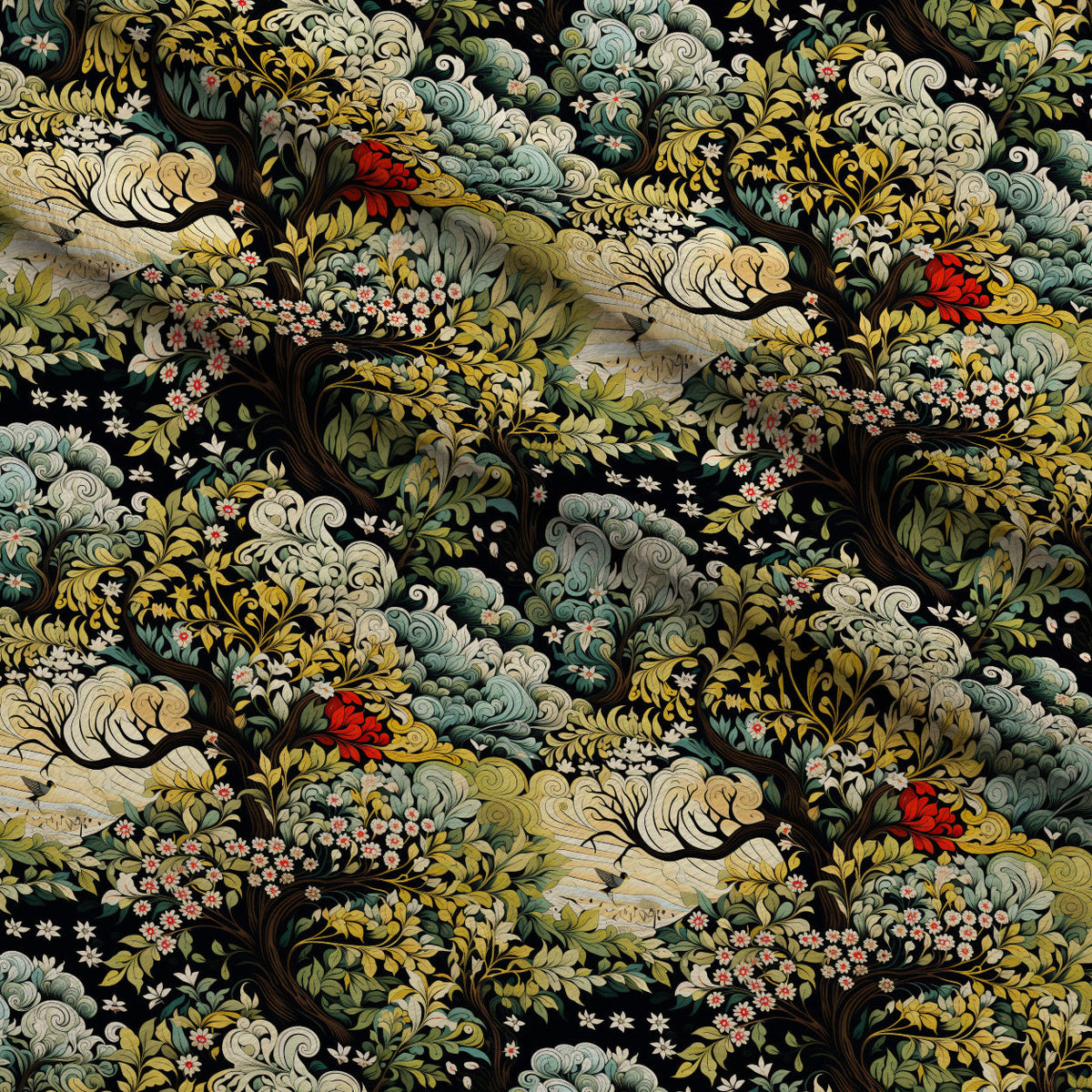 Midnight Bramble Pattern 5 Minky Fabric