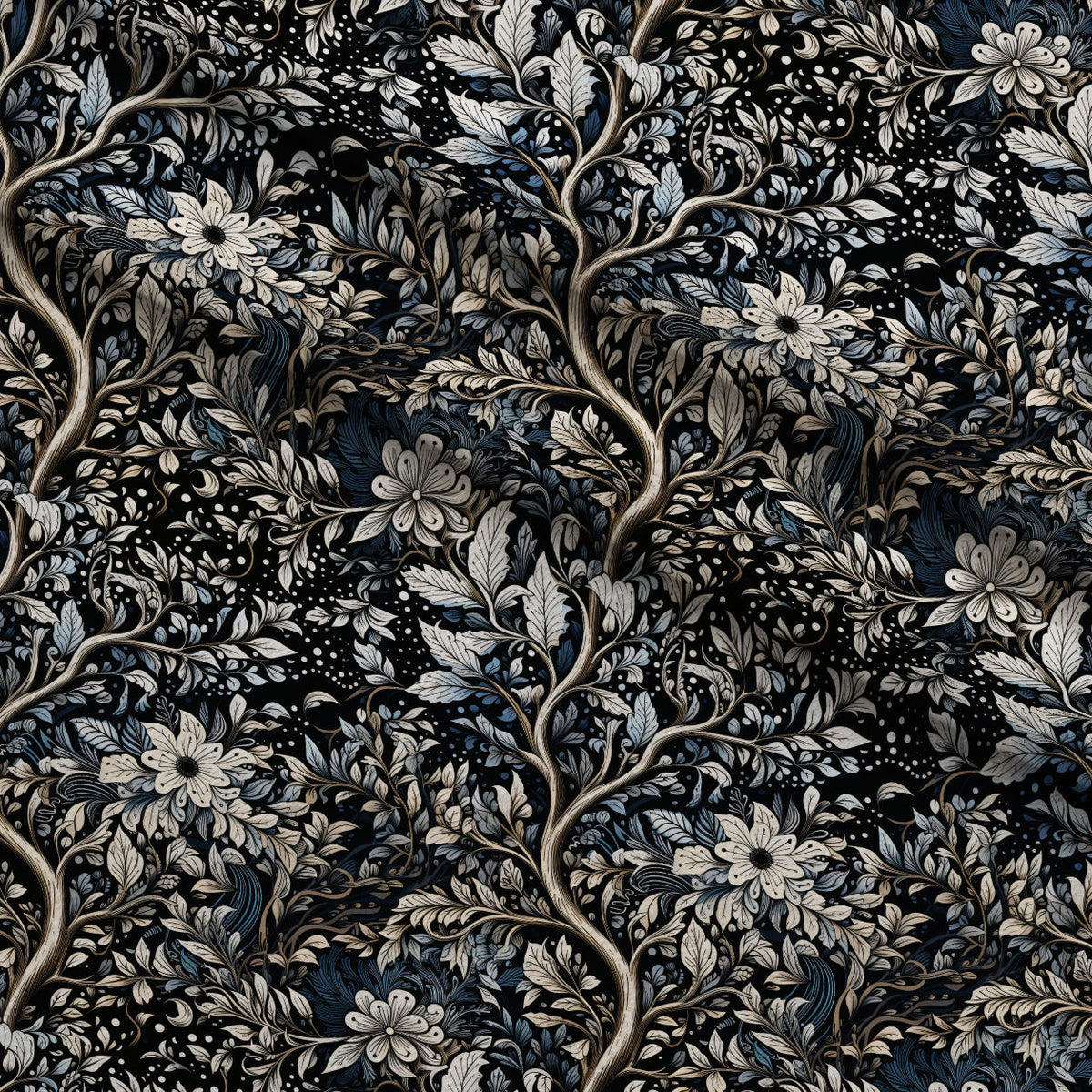 Midnight Bramble Pattern 8 Minky Fabric