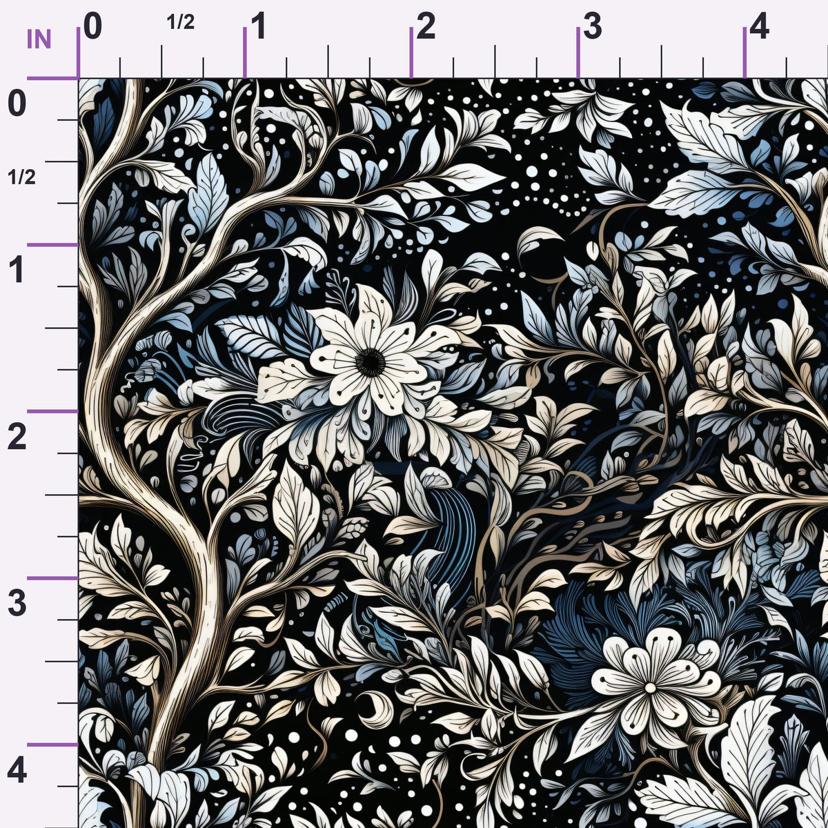 Midnight Bramble Pattern 8 Minky Fabric