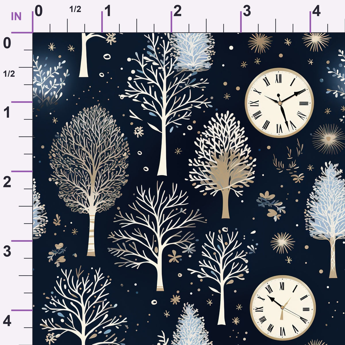 Midnight Clockwork Pattern 10 Minky Fabric