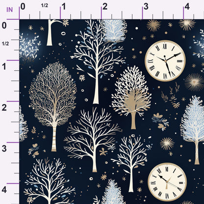 Midnight Clockwork Pattern 10 Minky Fabric