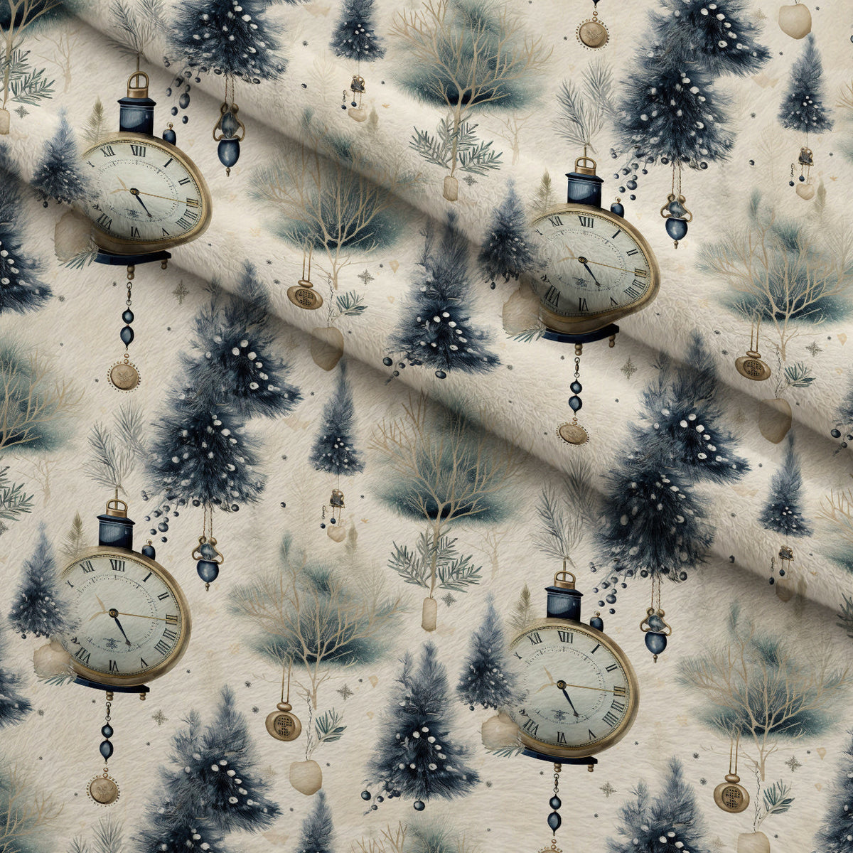 Midnight Clockwork Pattern 11 Minky Fabric