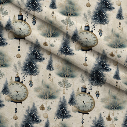 Midnight Clockwork Pattern 11 Minky Fabric