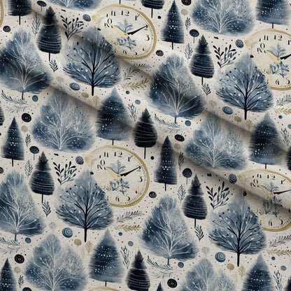 Midnight Clockwork Pattern 3 Minky Fabric