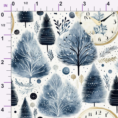 Midnight Clockwork Pattern 3 Minky Fabric