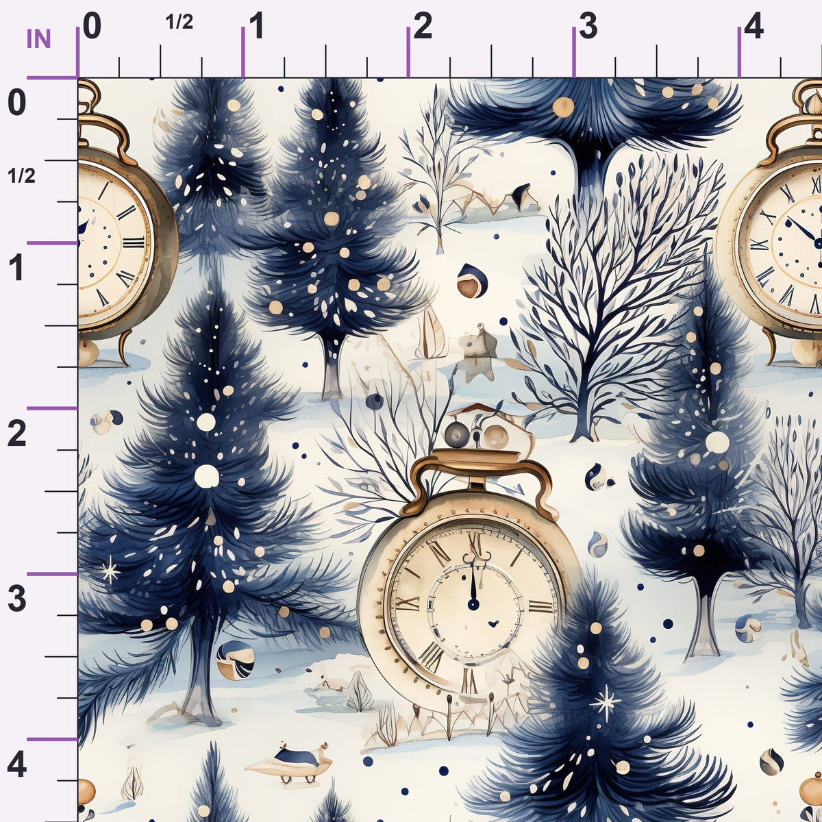 Midnight Clockwork Pattern 5 Minky Fabric