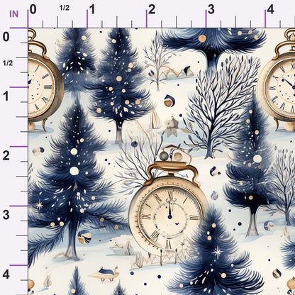 Midnight Clockwork Pattern 5 Minky Fabric