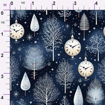 Midnight Clockwork Pattern 7 Minky Fabric