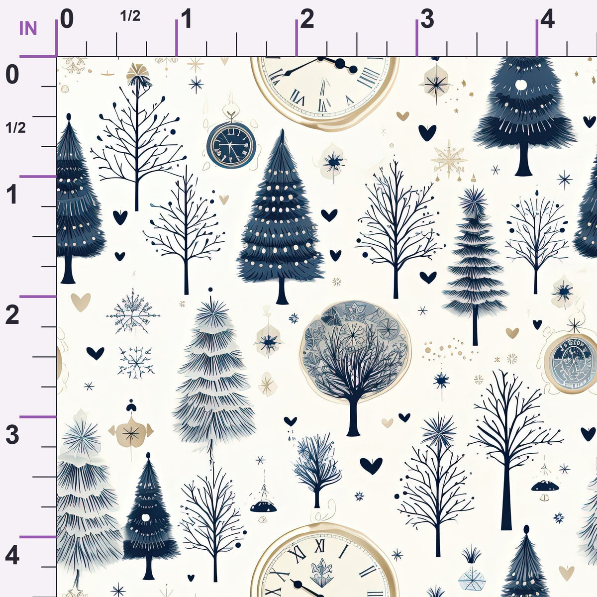 Midnight Clockwork Pattern 8 Minky Fabric