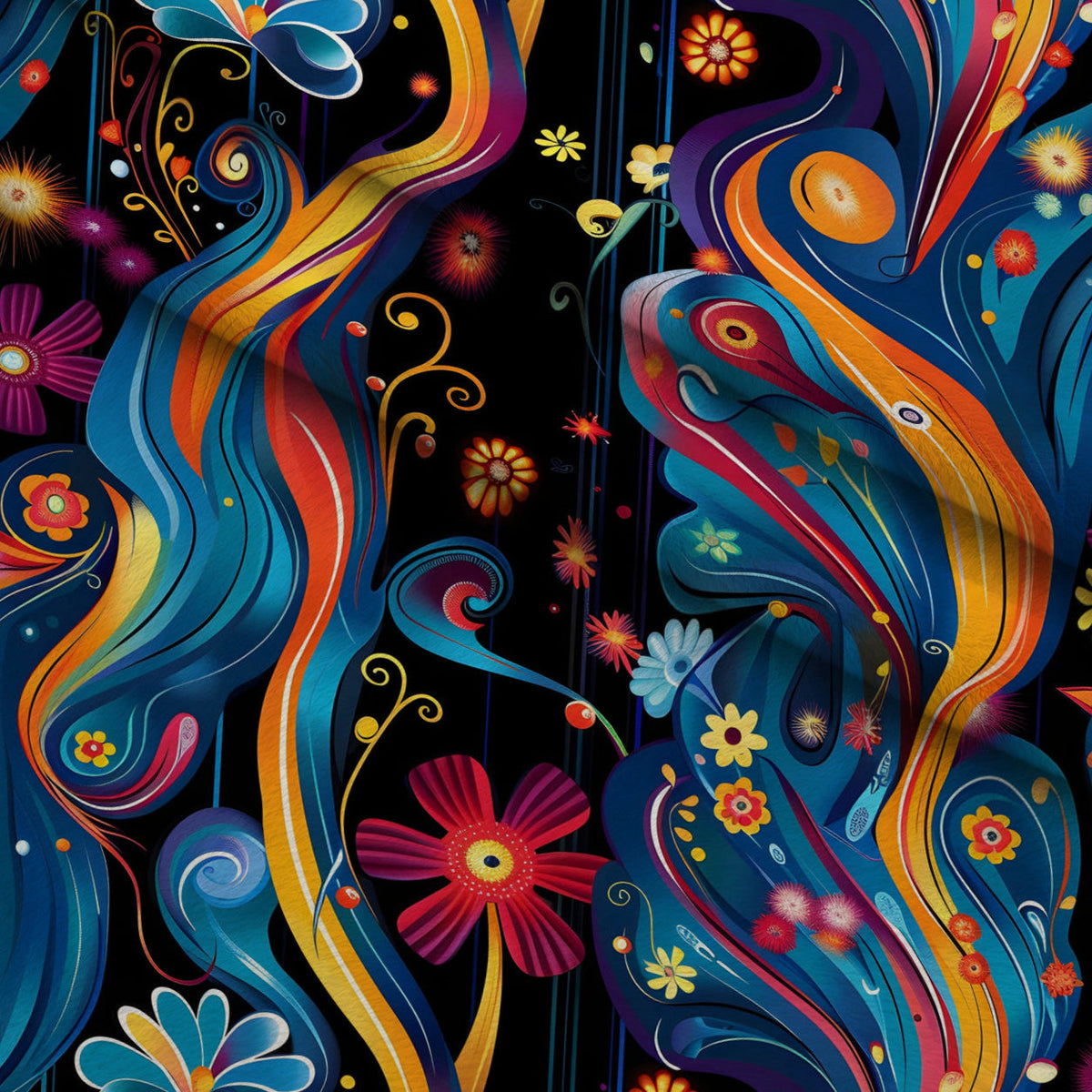 Midnight Fiesta Pattern 4 Minky Fabric