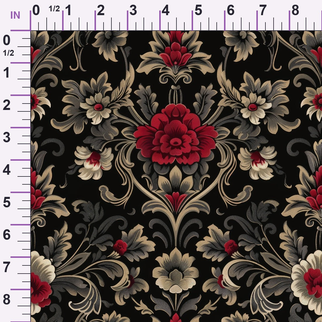 Midnight Filigree Pattern 1 Minky Fabric