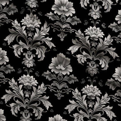 Midnight Filigree Pattern 10 Minky Fabric