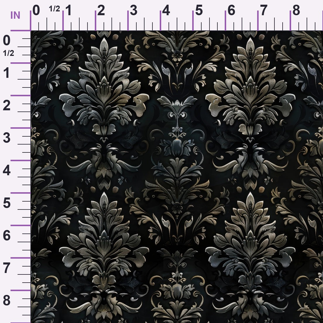 Midnight Filigree Pattern 3 Minky Fabric