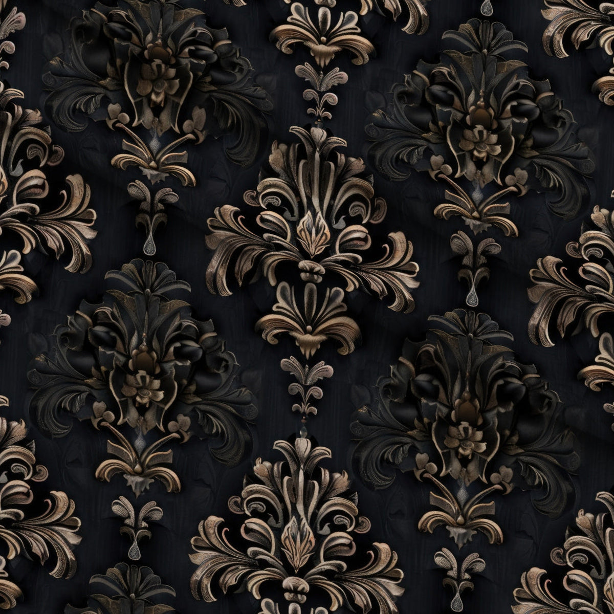 Midnight Filigree Pattern 4 Minky Fabric
