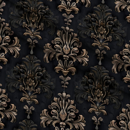 Midnight Filigree Pattern 4 Minky Fabric