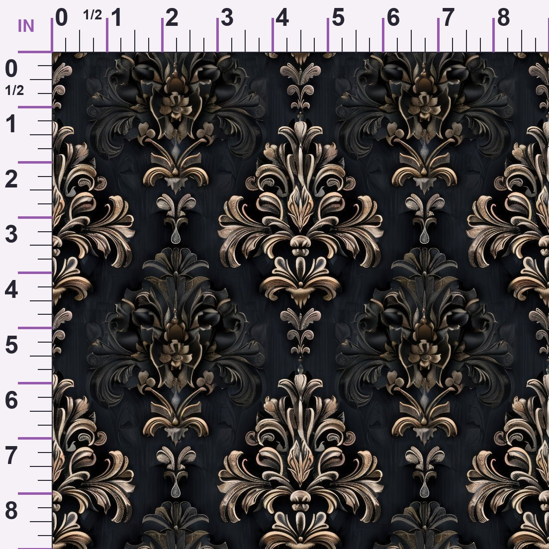 Midnight Filigree Pattern 4 Minky Fabric