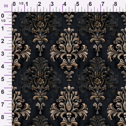 Midnight Filigree Pattern 4 Minky Fabric
