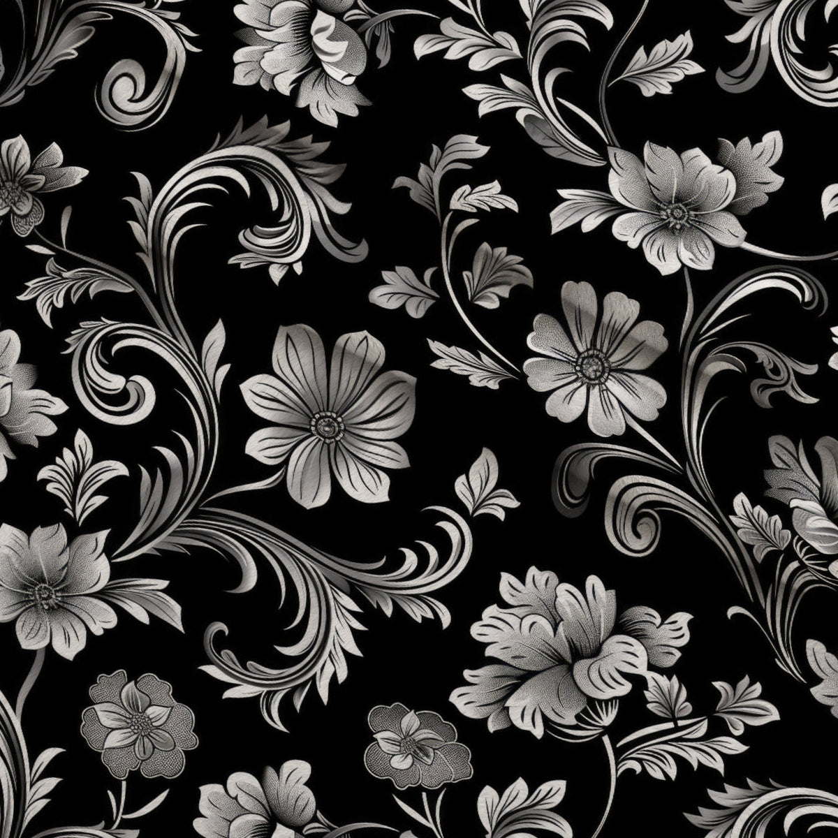 Midnight Filigree Pattern 5 Minky Fabric
