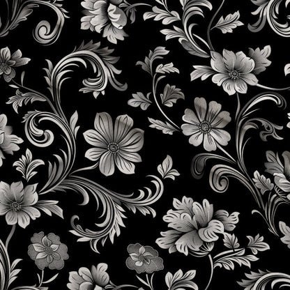 Midnight Filigree Pattern 5 Minky Fabric