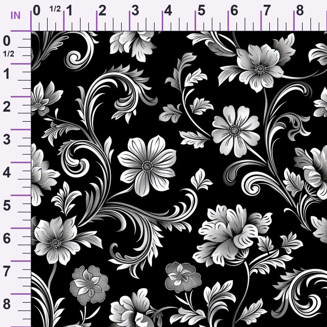 Midnight Filigree Pattern 5 Minky Fabric