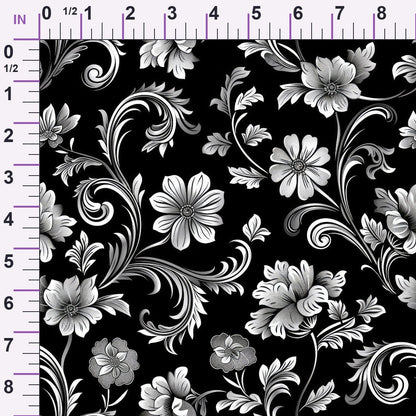 Midnight Filigree Pattern 5 Minky Fabric