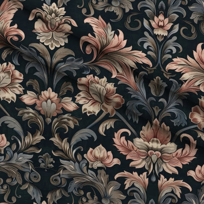 Midnight Filigree Pattern 9 Minky Fabric